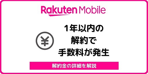 楽天モバイル 1年以内の解約 違約金