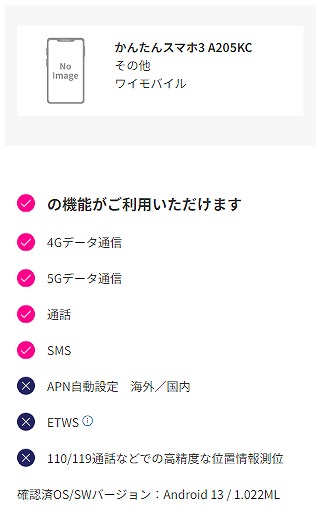 ワイモバイル かんたんスマホ3 楽天モバイル 使える