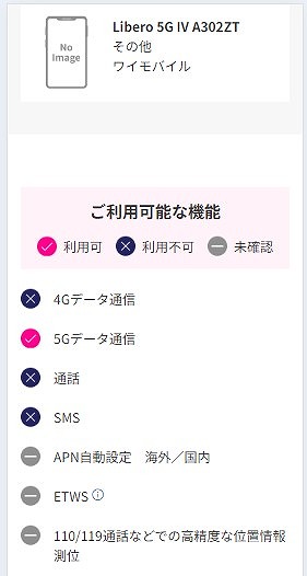 ワイモバイル Libero 5G IV 楽天モバイル 使える